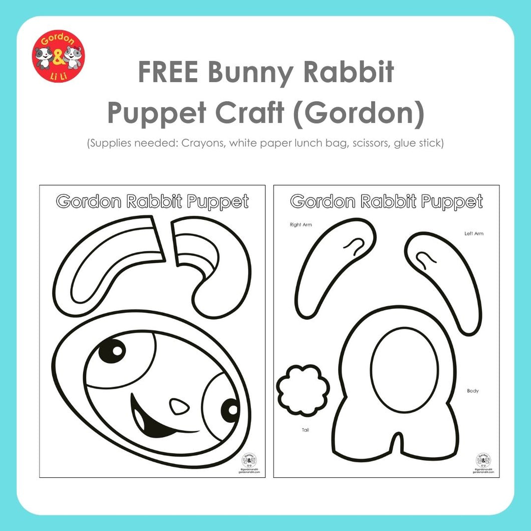 Gordon & Li Li Bunny Rabbit Puppet Craft