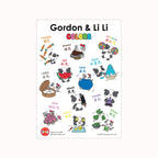 Gordon & Li Li: Colors in Mandarin sticker sheet, Mandarin, English, pandas, asian food