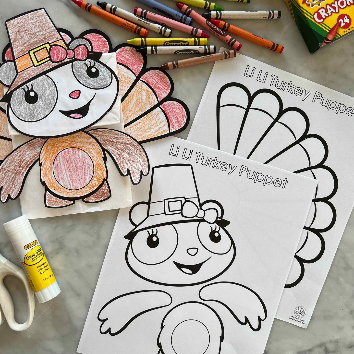 Gordon & Li Li Turkey Puppet Printables